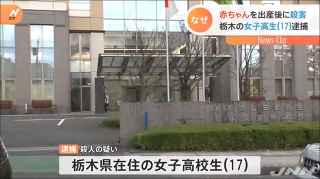 栃木県小山市男児出産殺人事件 17歳女子高生逮捕 赤ちゃんの首をハサミで切り殺害した残虐性 父親の罪 ショッピングモールトイレ内